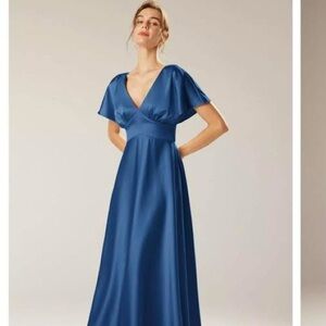 Sleek Sapphire Maxi Dress